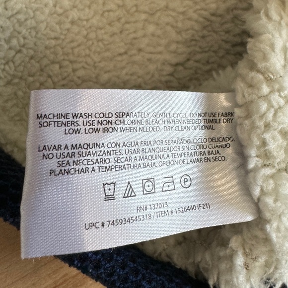 Orvis Lined Quarter Zip Pull Over Blue / Navy Knit XL - Picture 13 of 13